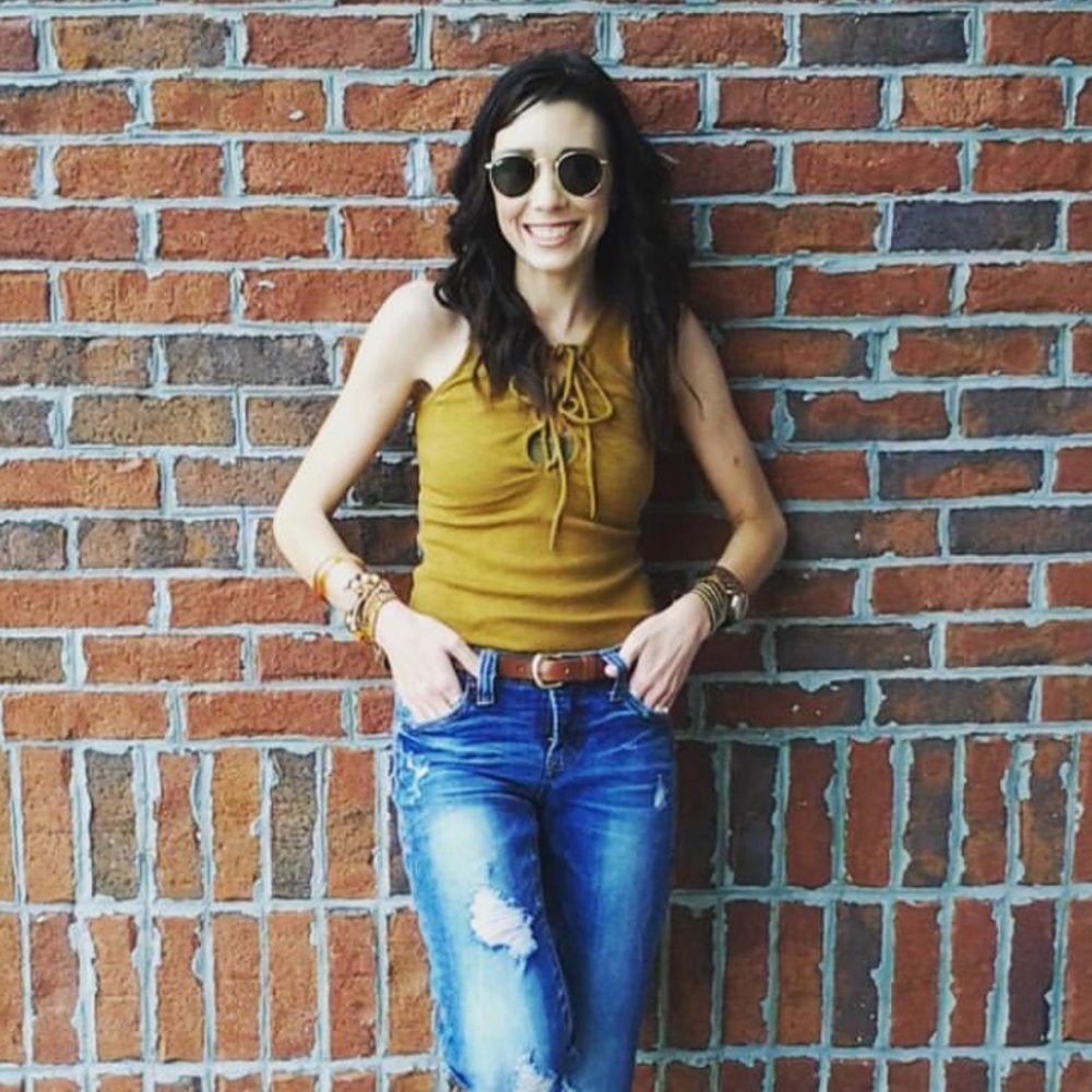 Free People lace up top